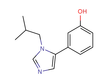 Molecular Structure of 132171-32-5 (Phenol, 3-[1-(2-methylpropyl)-1H-imidazol-5-yl]-)