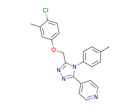 Molecular Structure of 141079-10-9 (4-{5-[(4-chloro-3-methylphenoxy)methyl]-4-(4-methylphenyl)-4H-1,2,4-triazol-3-yl}pyridine)