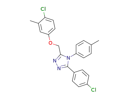 Molecular Structure of 141079-07-4 (4H-1,2,4-Triazole, 3-((4-chloro-3-methylphenoxy)methyl)-5-(4-chlorophe nyl)-4-(4-methylphenyl)-)
