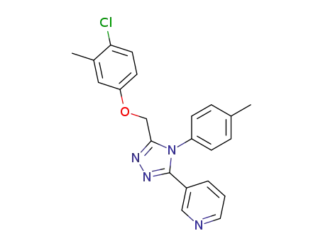 Molecular Structure of 141079-09-6 (3-{5-[(4-chloro-3-methylphenoxy)methyl]-4-(4-methylphenyl)-4H-1,2,4-triazol-3-yl}pyridine)