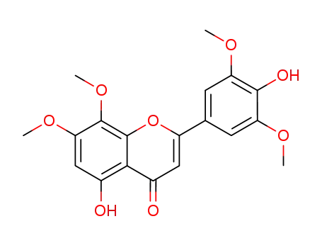Molecular Structure of 111670-54-3 (4H-1-Benzopyran-4-one,
5-hydroxy-2-(4-hydroxy-3,5-dimethoxyphenyl)-7,8-dimethoxy-)