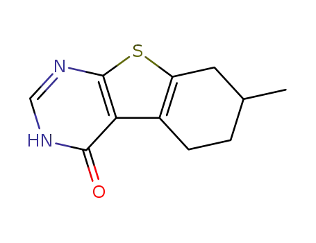 Molecular Structure of 95211-71-5 (7-METHYL-5,6,7,8-TETRAHYDRO[1]BENZOTHIENO[2,3-D]PYRIMIDIN-4(3H)-ONE)