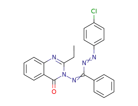 Molecular Structure of 110605-10-2 (3-{[(Z)-[(E)-(4-chlorophenyl)diazenyl](phenyl)methylidene]amino}-2-ethylquinazolin-4(3H)-one)