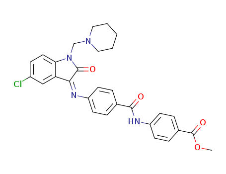 84496-13-9,methyl 4-[(4-{[(3Z)-5-chloro-2-oxo-1-(piperidin-1-ylmethyl)-1,2-dihydro-3H-indol-3-ylidene]amino}benzoyl)amino]benzoate,