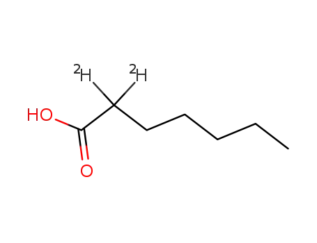 Molecular Structure of 64118-38-3 (HEPTANOIC-2,2-D2 ACID)