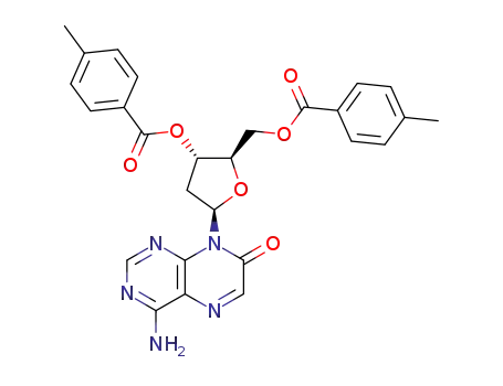 4-Amino-8-<2-desoxy-3,5-bis-O-(4-methylbenzoyl)-β-D-rinofuranosyl>-7(8H)-pteridinon