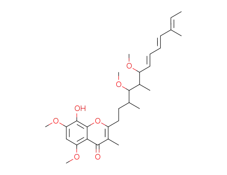 4H-1-Benzopyran-4-one, 2-(4,6-dimethoxy-3,5,11-trimethyl-7,9,11-tridecatrienyl)-8-hydroxy-5,7-dimethoxy-3-methyl-