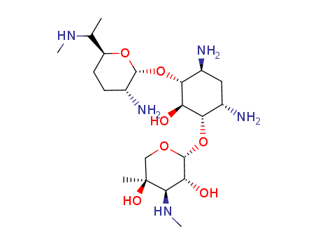 (2R,3R,4R,5R)-2-[(1S,2S,3R,4S,6R)-4,6-diamino-3-[(2R,3R,6S)-3-amino-6-[(1R)-1-methylaminoethyl]oxan-2-yl]oxy-2-hydroxy-cyclohexyl]oxy-5-methyl-4-methylamino-oxane-3,5-diol