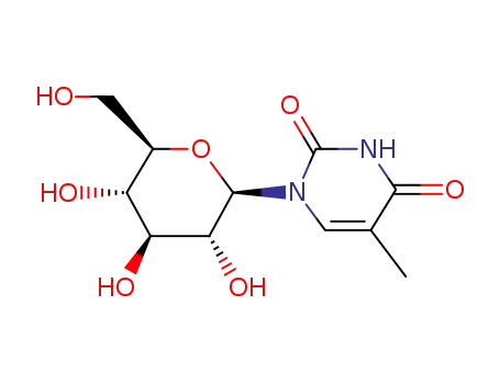 Molecular Structure of 3180-78-7 (1-(β-D-Glucopyranosyl)-5-methylpyrimidine-2,4(1H,3H)-dione)