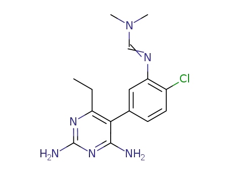 Molecular Structure of 113494-46-5 (Methanimidamide,N'-[2-chloro-5-(2,4-diamino-6-ethyl-5-pyrimidinyl)phenyl]-N,N-dimethyl-)
