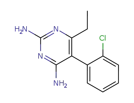 Molecular Structure of 113494-32-9 (2,4-Pyrimidinediamine, 5-(2-chlorophenyl)-6-ethyl-)