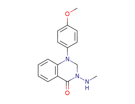 Molecular Structure of 90071-00-4 (4(1H)-Quinazolinone,
2,3-dihydro-1-(4-methoxyphenyl)-3-(methylamino)-)