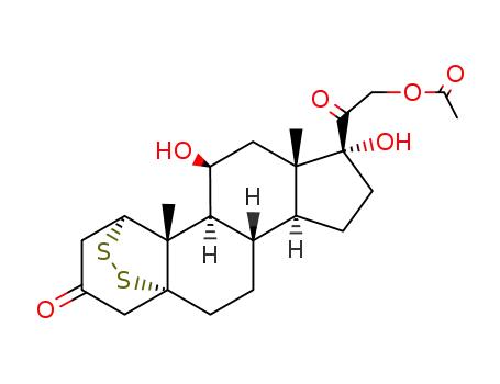 Molecular Structure of 115231-00-0 (21-acetoxy-1α,5-disulfanediyl-11β,17-dihydroxy-5α-pregnane-3,20-dione)