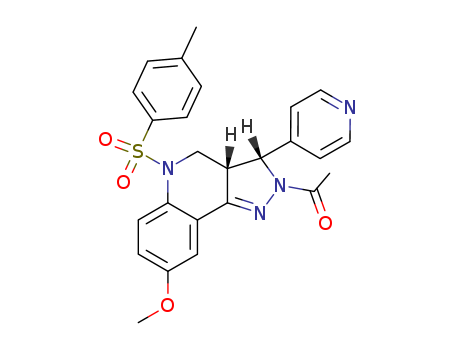 2H-PYRAZOLO[4,3-C]QUINOLINE,3,3A,4,5-TETRAHYDRO-2-ACETYL-8-METHOXY-5-((4-METHYLPHENYL)SULFONYL)-3-(PYRIDIN-4-YL)-,TRANS-