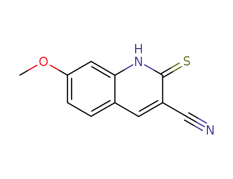 Molecular Structure of 116705-02-3 (2-MERCAPTO-7-METHOXY-QUINOLINE-3-CARBONITRILE)