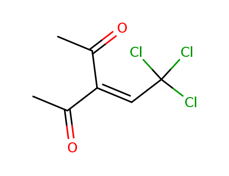 Molecular Structure of 105261-28-7 (2,4-Pentanedione, 3-(2,2,2-trichloroethylidene)-)