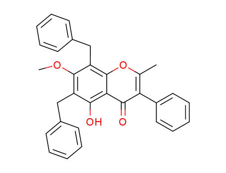4H-1-Benzopyran-4-one,
5-hydroxy-7-methoxy-2-methyl-3-phenyl-6,8-bis(phenylmethyl)-