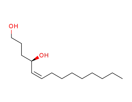 Molecular Structure of 105676-77-5 ((4R,5Z)-5-tetradecene-1,4-diol)