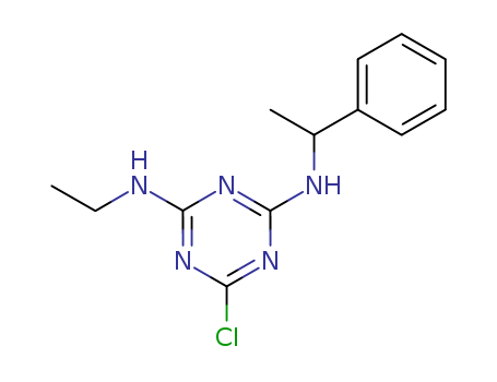 Molecular Structure of 111535-26-3 (1,3,5-Triazine-2,4-diamine,6-chloro-N2-ethyl-N4-(1-phenylethyl)-)