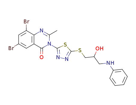 135601-85-3,6,8-dibromo-3-(5-{[2-hydroxy-3-(phenylamino)propyl]sulfanyl}-1,3,4-thiadiazol-2-yl)-2-methylquinazolin-4(3H)-one,