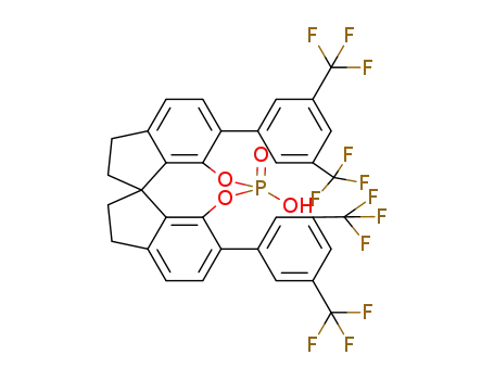 Molecular Structure of 1297613-76-3 ((11aR)-3,7-Bis[3,5-bis(trifluoromethyl)phenyl]-10,11,12,13-tetrahydro-5-hydroxy-diindeno[7,1-de:1',7'-fg][1,3,2]dioxaphosphocin 5-oxide)