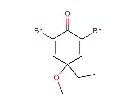 Molecular Structure of 61306-33-0 (2,5-Cyclohexadien-1-one, 2,6-dibromo-4-ethyl-4-methoxy-)