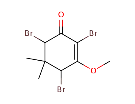 Molecular Structure of 18369-50-1 (2-Cyclohexen-1-one, 2,4,6-tribromo-3-methoxy-5,5-dimethyl-)