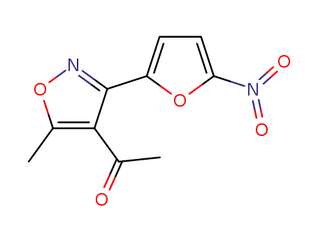 Molecular Structure of 15154-19-5 (1-[5-methyl-3-(5-nitrofuran-2-yl)-1,2-oxazol-4-yl]ethanone)