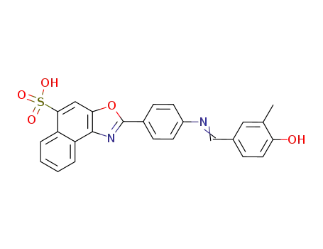 Molecular Structure of 64403-38-9 (Naphth[1,2-d]oxazole-5-sulfonic acid,
2-[4-[[(4-hydroxy-3-methylphenyl)methylene]amino]phenyl]-)