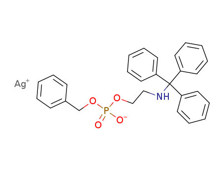 Molecular Structure of 19874-85-2 (Phosphoric acid, mono(phenylmethyl)
mono[2-[(triphenylmethyl)amino]ethyl] ester, monosilver(1+) salt)