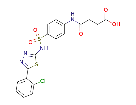 <i>N</i>-{4-[5-(2-chloro-phenyl)-[1,3,4]thiadiazol-2-ylsulfamoyl]-phenyl}-succinamic acid