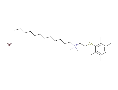 Molecular Structure of 73430-82-7 (1-Dodecanaminium, N,N-dimethyl-N-(2-((2,3,5,6-tetramethylphenyl)thio)e thyl)-, bromide)