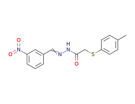 Molecular Structure of 14895-77-3 (N-<α-(4-Methyl-phenylmercapto)-acetyl>-N'-(3-nitro-benzyliden)-hydrazin)
