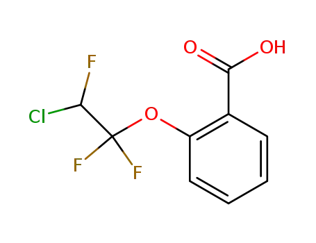 Molecular Structure of 395-85-7 (Benzoic acid, 2-(2-chloro-1,1,2-trifluoroethoxy)-)