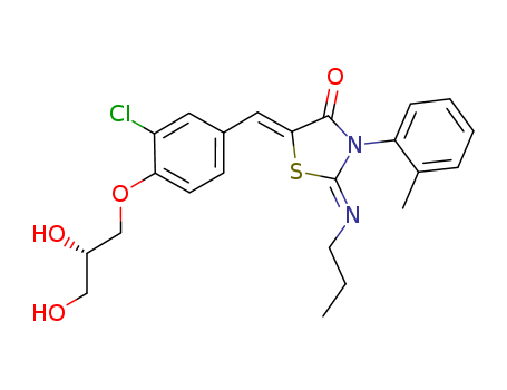 854111-49-2,(Z,Z)-5-[3-chloro-4-((2S)-2,3-dihydroxypropoxy)benzylidene]-2-propylimino-3-o-tolyl-thiazolidin-4-one,