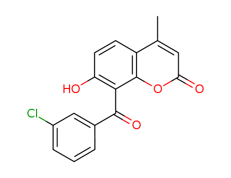 2H-1-Benzopyran-2-one, 8-(3-chlorobenzoyl)-7-hydroxy-4-methyl-