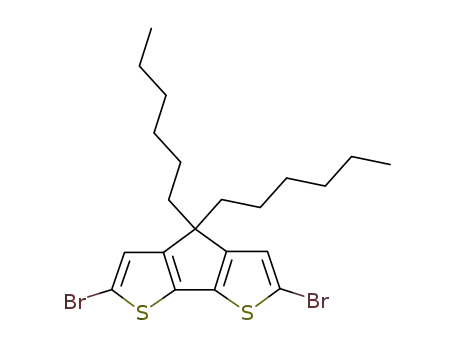 Molecular Structure of 528570-55-0 (2,6-Dibromo-4,4-dihexyl-4H-cyclopenta[2,1-b:3,4-b']dithiophene)