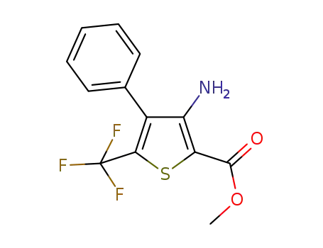 Molecular Structure of 256353-38-5 (METHYL 3-AMINO-4-PHENYL-5-(TRIFLUOROMETHYL)THIOPHENE-2-CARBOXYLATE)
