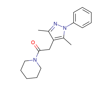 125103-55-1,1-[(3,5-dimethyl-1-phenyl-1H-pyrazol-4-yl)acetyl]piperidine,Piperidine,1-[(3,5-dimethyl-1-phenyl-1H-pyrazol-4-yl)acetyl]- (9CI)