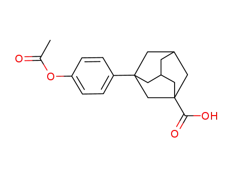Molecular Structure of 126164-69-0 (3-[4-(acetyloxy)phenyl]tricyclo[3.3.1.1~3,7~]decane-1-carboxylic acid)