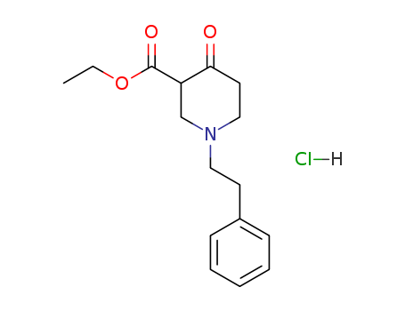 1033-93-8,ethyl 4-oxo-1-phenethylpiperidine-3-carboxylate hydrochloride,3-Piperidinecarboxylicacid, 4-oxo-1-(2-phenylethyl)-, ethyl ester, hydrochloride (9CI); Nipecoticacid, 4-oxo-1-phenethyl-, ethyl ester, hydrochloride (7CI,8CI); NSC 49903