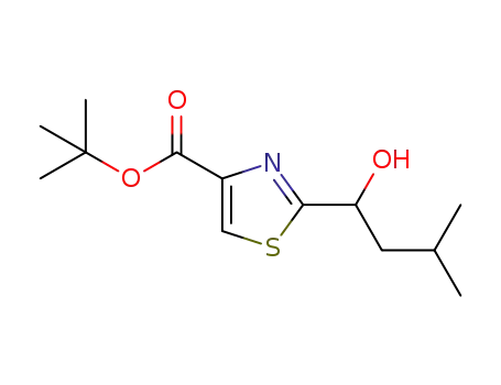 Molecular Structure of 1380359-04-5 (rac-tert-butyl 2-(1-hydroxy-3-methylbutyl)thiazole-4-carboxylate)