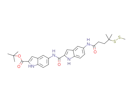 Molecular Structure of 1354787-73-7 (t-butyl 5-[5-(4-methyldithio-3,3-dimethylbutyryl)indol-2-yl-carbonylamino]indole-2-carboxylate)