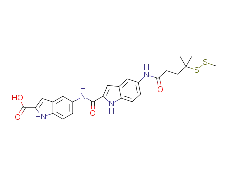 Molecular Structure of 1354787-74-8 (5-[5'-(3-(methyldithio)-3,3-dimethyl butyryl)indol-2-ylcarbonylamino]indole-2-carboxylic acid)