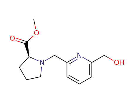 Molecular Structure of 1370656-27-1 ((S)-methyl 1-((6-(hydroxymethyl)pyridin-2-yl)methyl)pyrrolidine-2-carboxylate)
