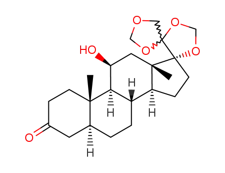 Molecular Structure of 1056-08-2 (17,20,20,21-bismethylenedioxy-11β-hydroxy-5α-pregnan-3-one)