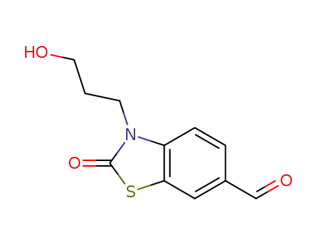 Molecular Structure of 1435516-79-2 (3-(3-hydroxypropyl)-2-oxo-2,3-dihydro-1,3-benzothiazole-6-carbaldehyde)
