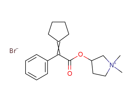 3-(2-cyclopentylidene-2-phenylacetoxy)-1,1-dimethylpyrrolidinium bromide