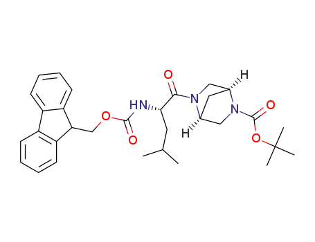Molecular Structure of 1186643-72-0 (1,1-dimethylethyl (1S,4S)-5-(N-{[(9H-fluoren-9-ylmethyl)oxy]carbonyl}-L-leucyl)-2,5-diazabicyclo[2.2.1]heptane-2-carboxylate)