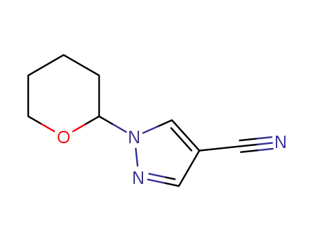 Molecular Structure of 1448317-12-1 (1-(tetrahydro-2H-pyran-2-yl)-1H-pyrazole-4-carbonitrile)